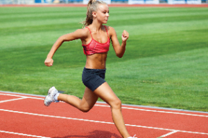 תמונה אצנית במסלול ריצה