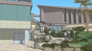 הדמיית מדרגות לאולם הספורט