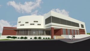 הדמיית חזית מבנה הכושר ברחובות - שלב ב' בבינוי